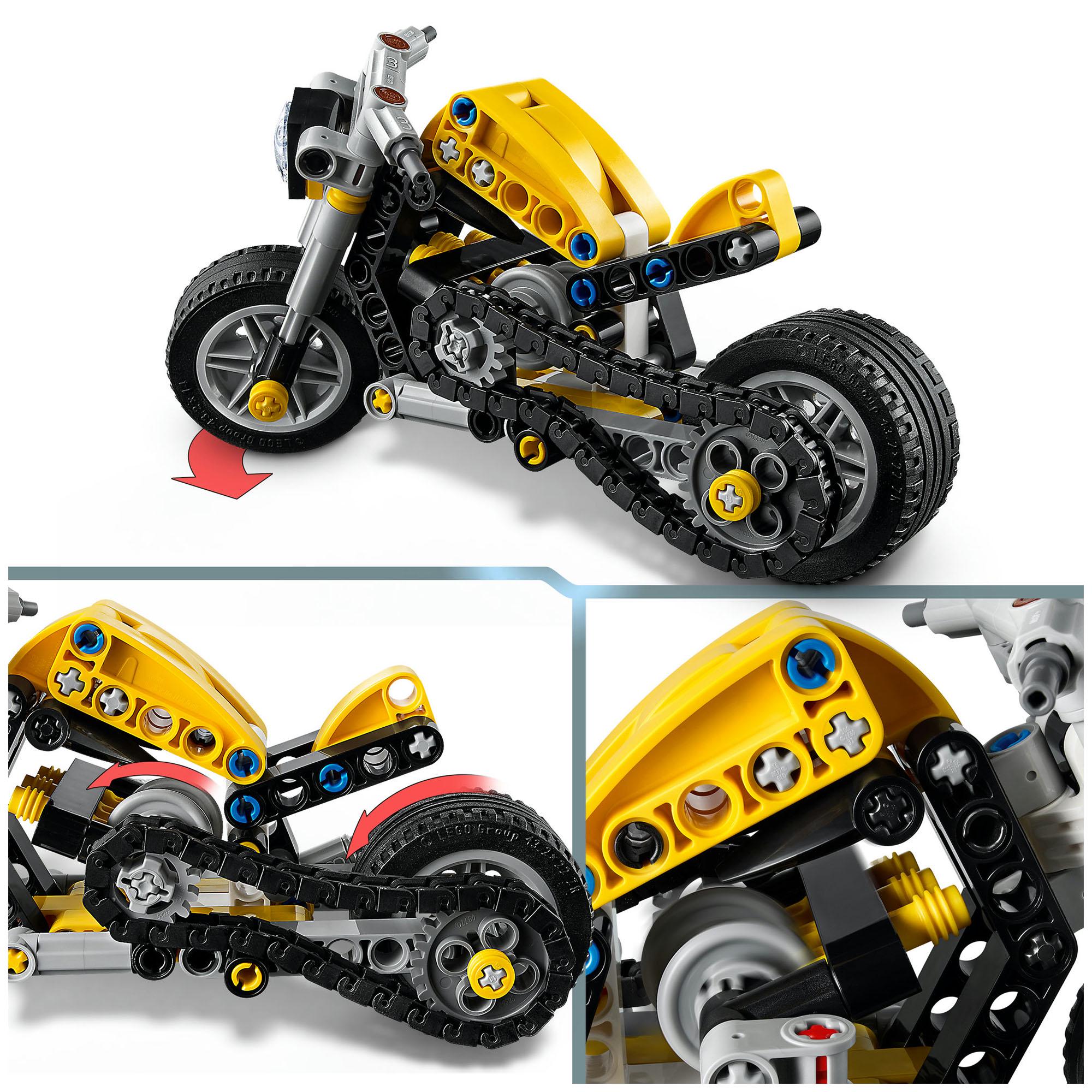 LEGO Technic Yellow Motorbike building toy, imported from the UK