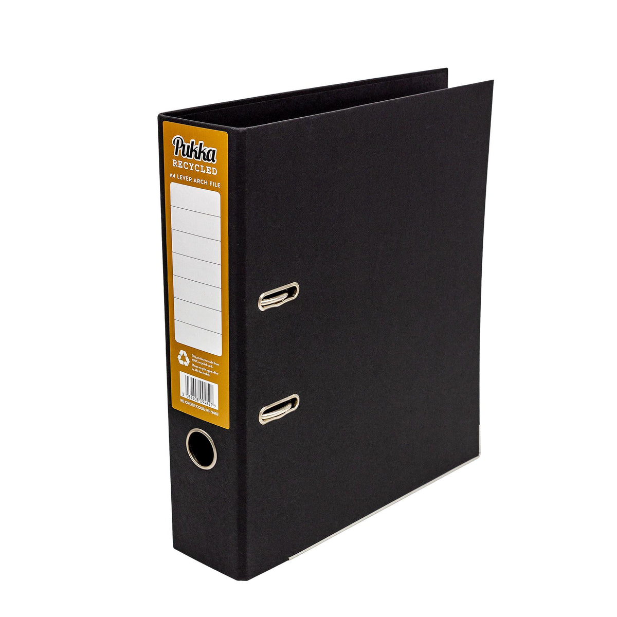 Pukka Pads recycled lever arch file black, imported from the UK