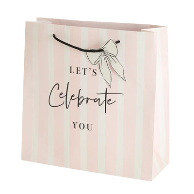 Sainsburys Sainsbury's Home Let's Celebrate Stripe Large Square Gift Bag 32.5cm x 32.5cm x 12cm- Buy online at McGrocer