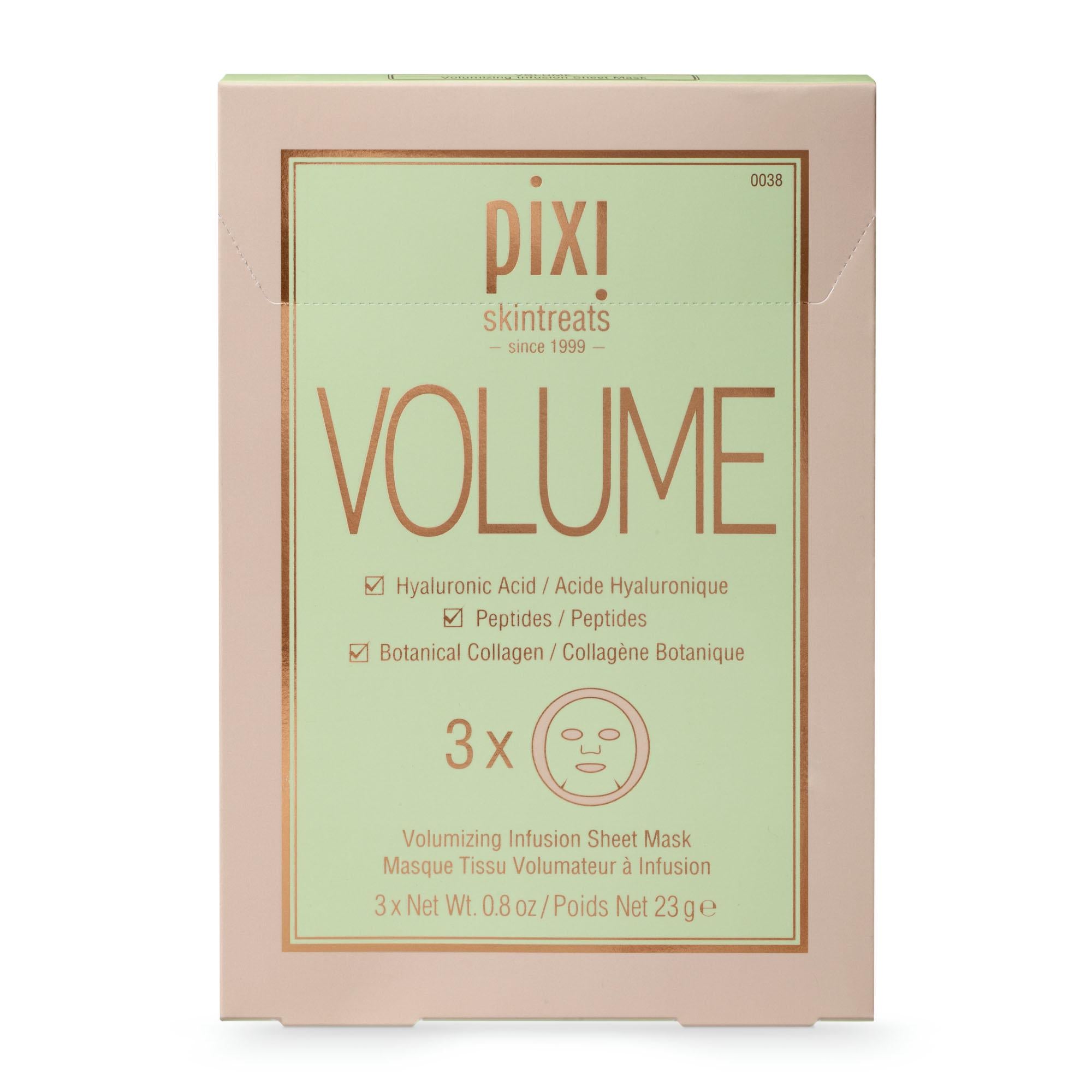 Pixi Volume Infusion Face Mask Sheet 3-pack, imported from the UK