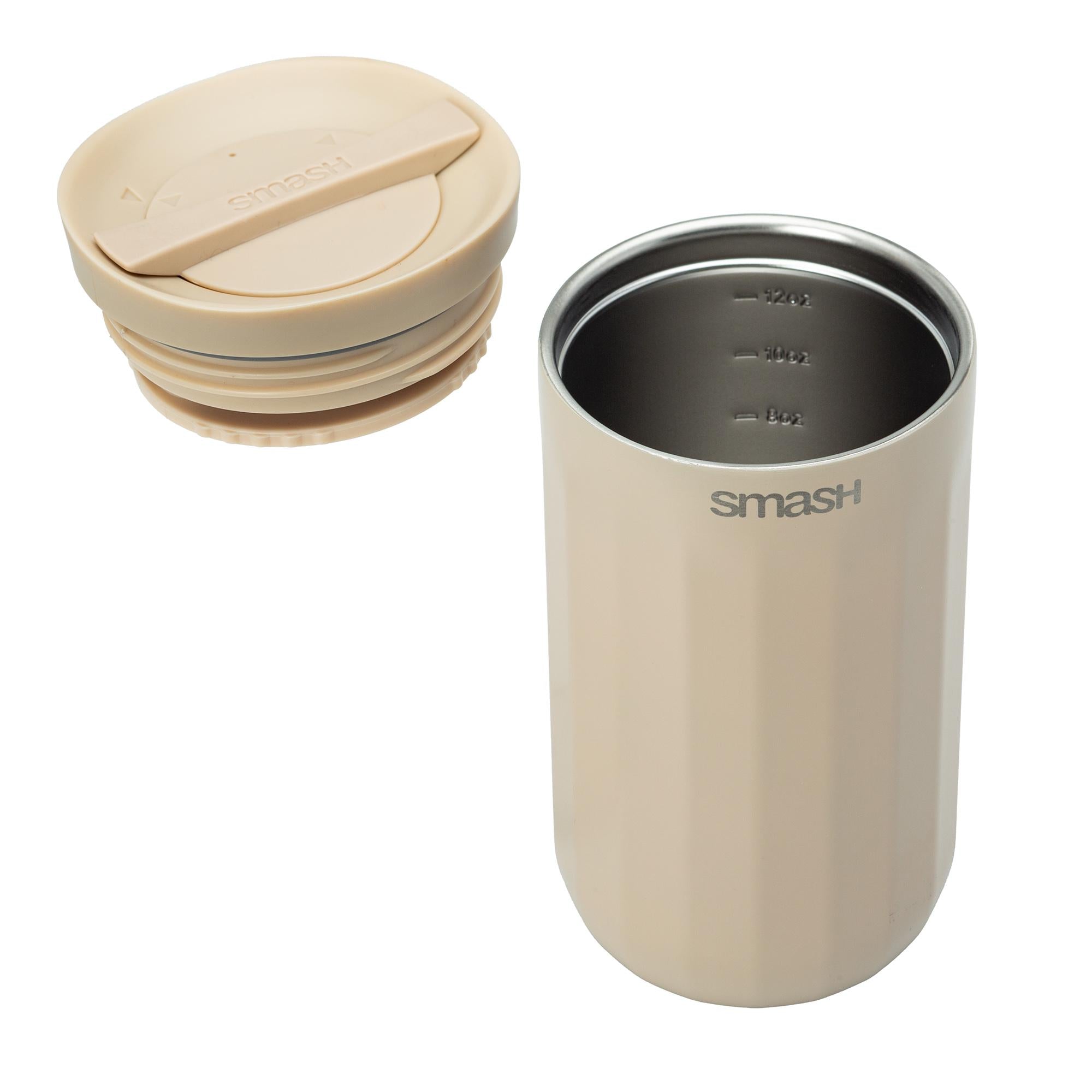 Smash Linear Beige travel coffee cup (British brand)