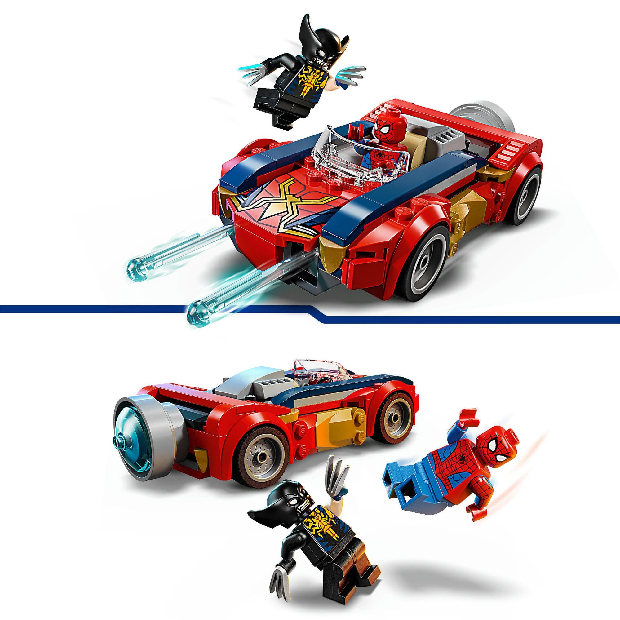 LEGO Marvel Spider-Man Car vs Venomized Wolverine building toy, UK version