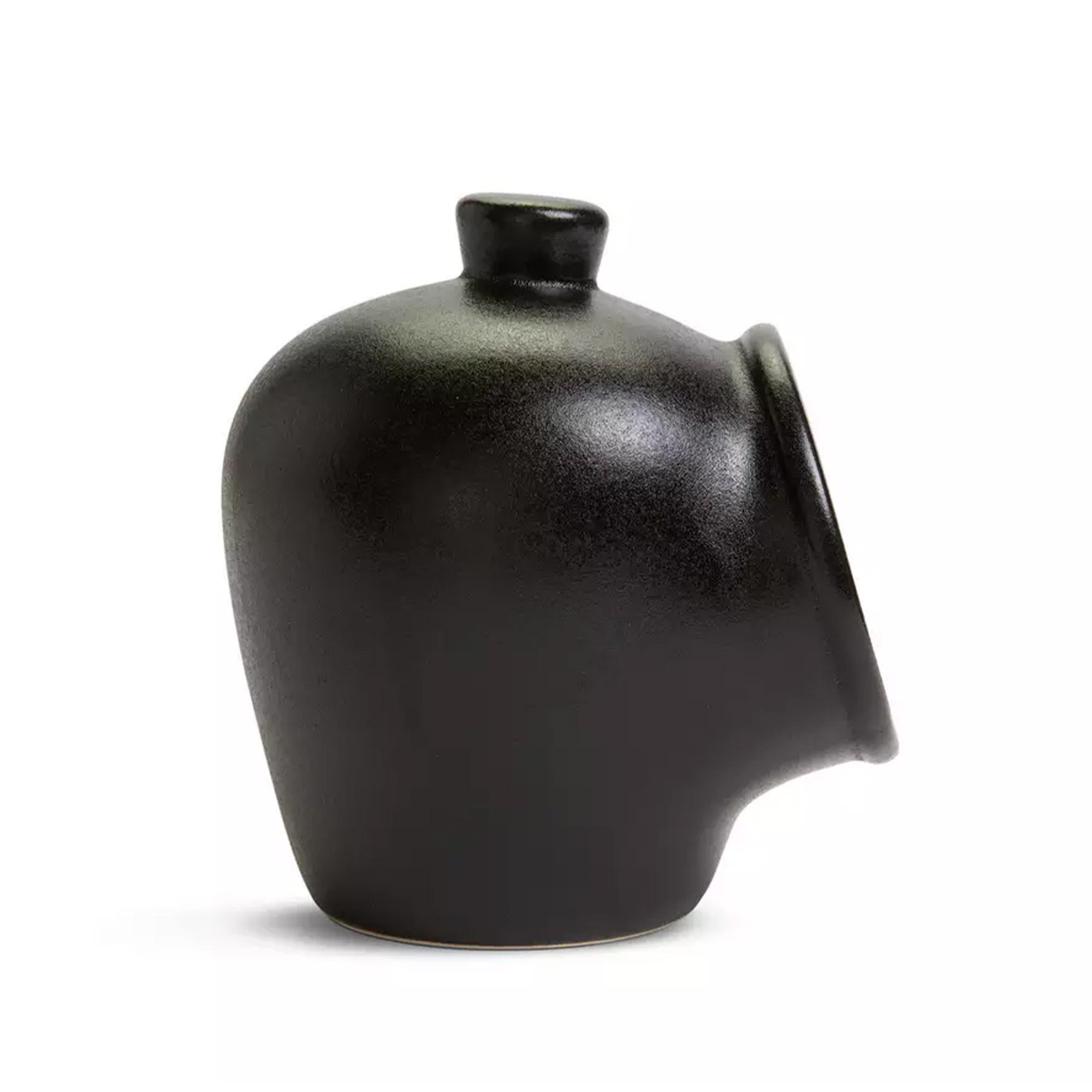 Habitat Industrial Stoneware Salt Container Black, UK version