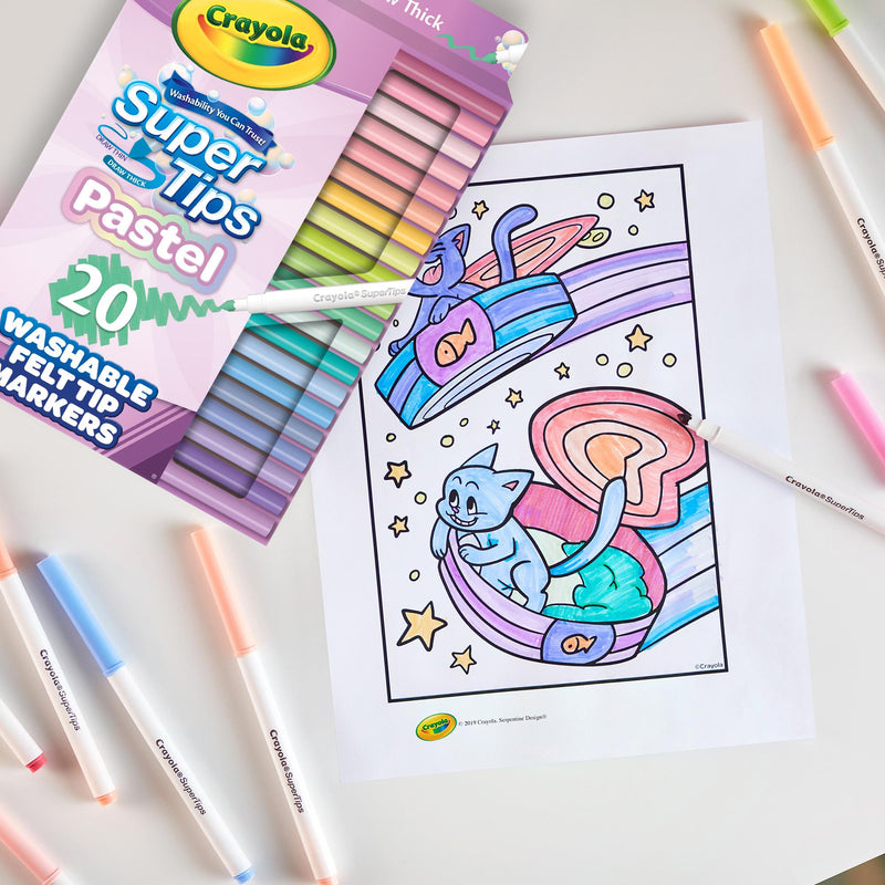 Crayola Supertips Pastel Markers Pack of 20 - British product