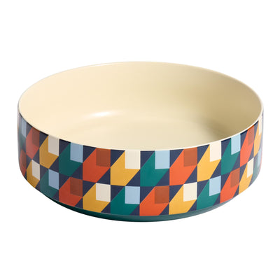 Sainsburys Habitat Geo Cube Print Stoneware Serve Bowl 4500ml- Buy online at McGrocer