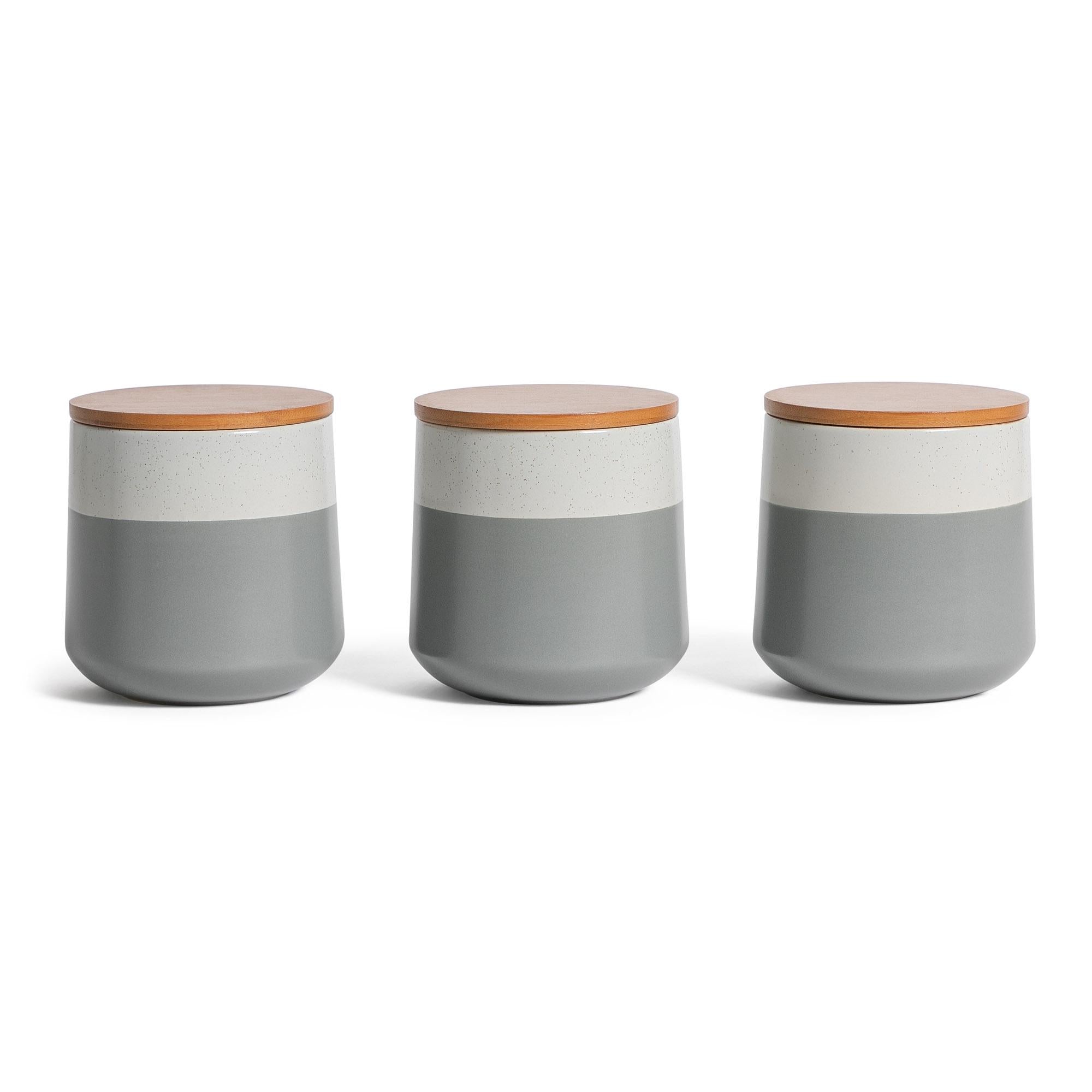 Habitat grey speckle storage canister stoneware, UK version