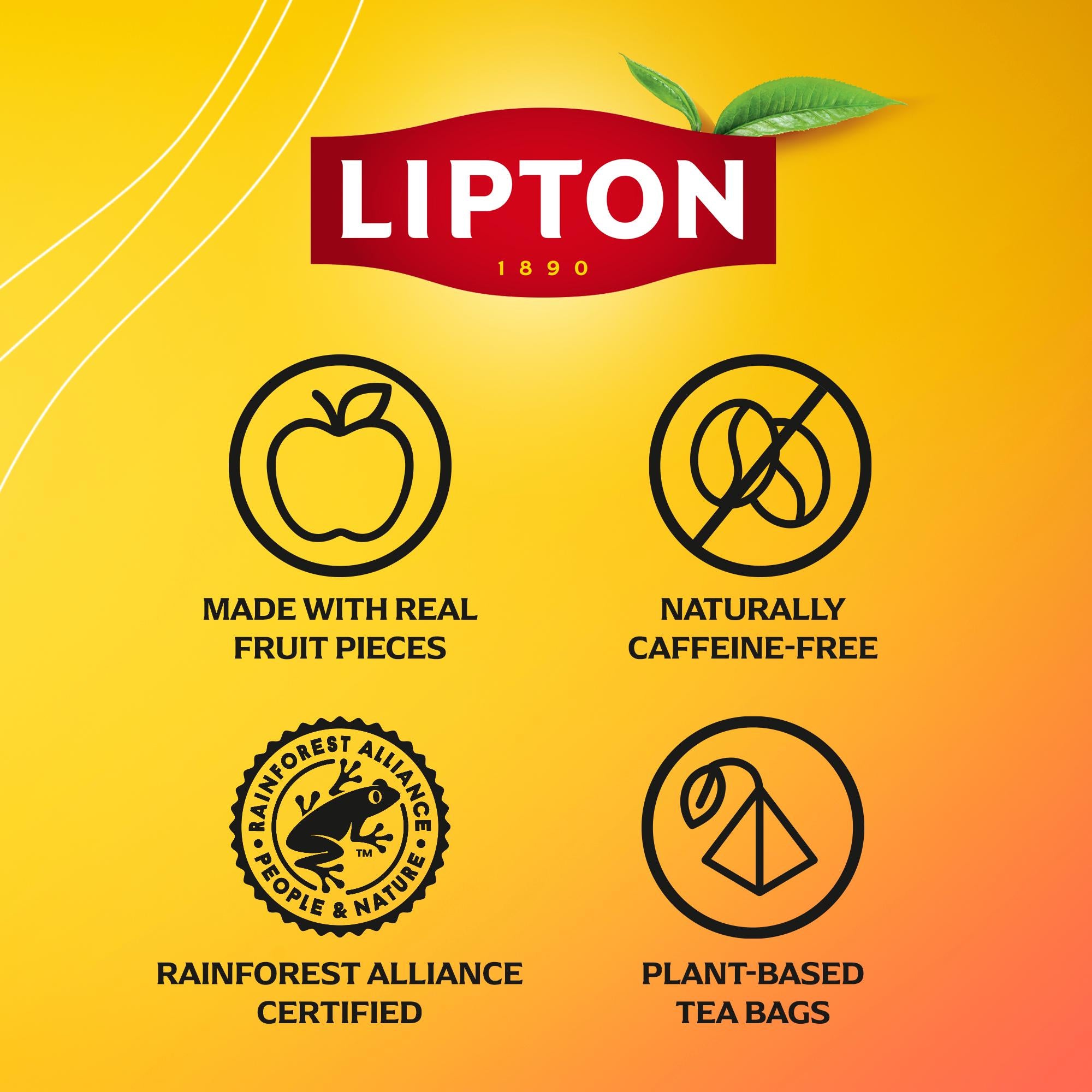 Lipton Berry Bliss herbal tea bags 20 x 2.1g, imported from the UK