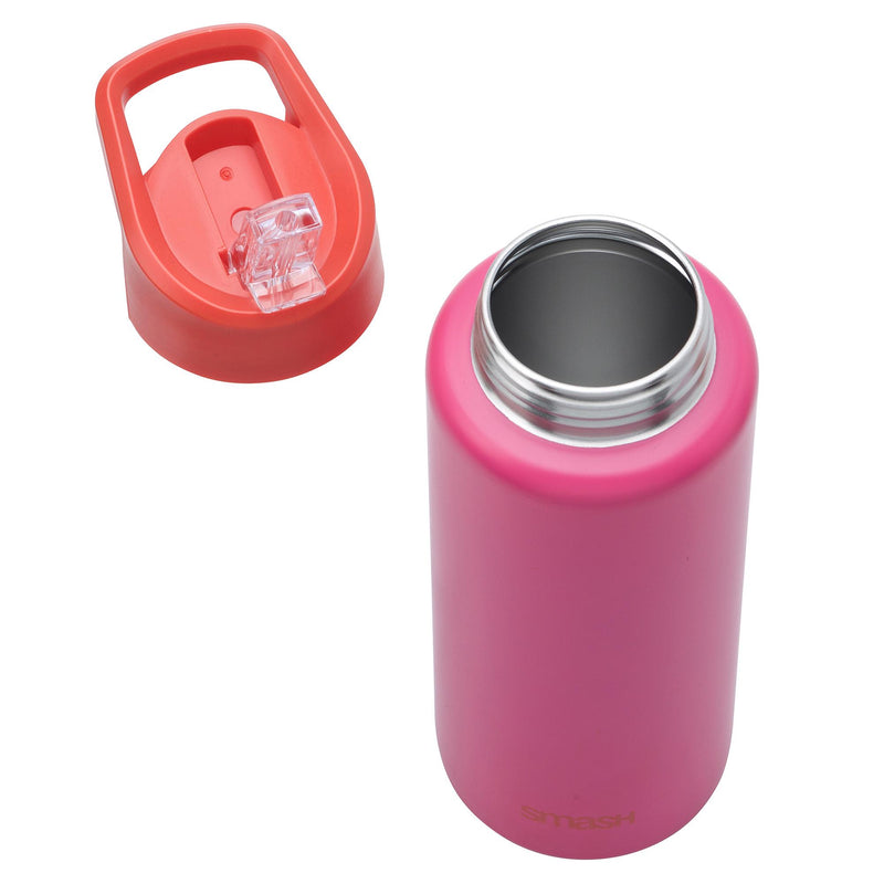 Pink Stainless Steel Sipper 1L Drink Container (British brand)