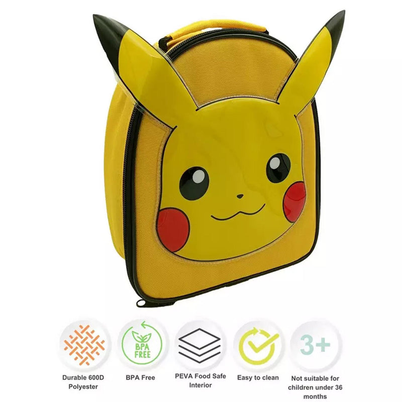 Hox Pikachu Shaped Lunch Bag 24.5cm High, UK version