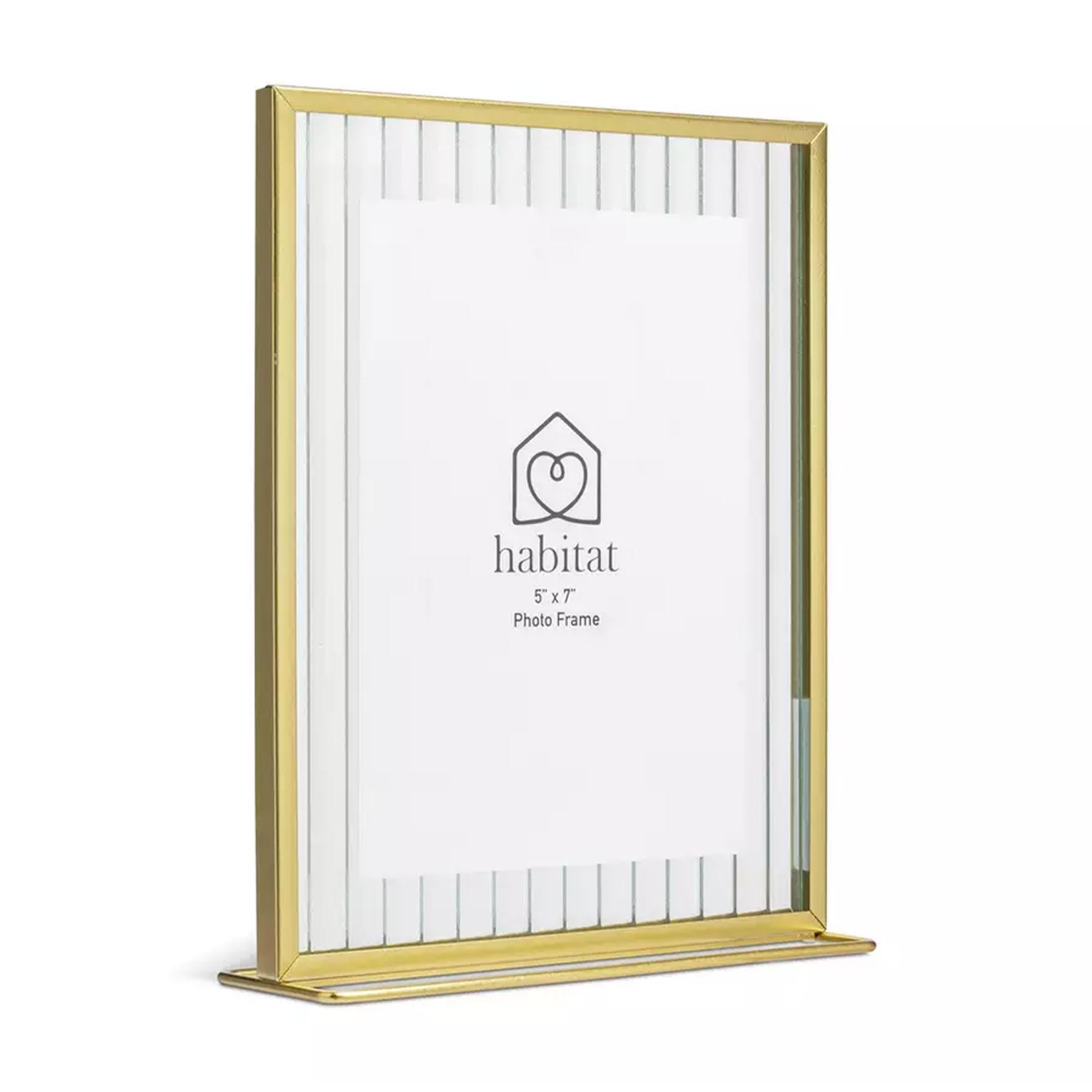 Habitat gold reeded glass photo frame 5x7, UK version
