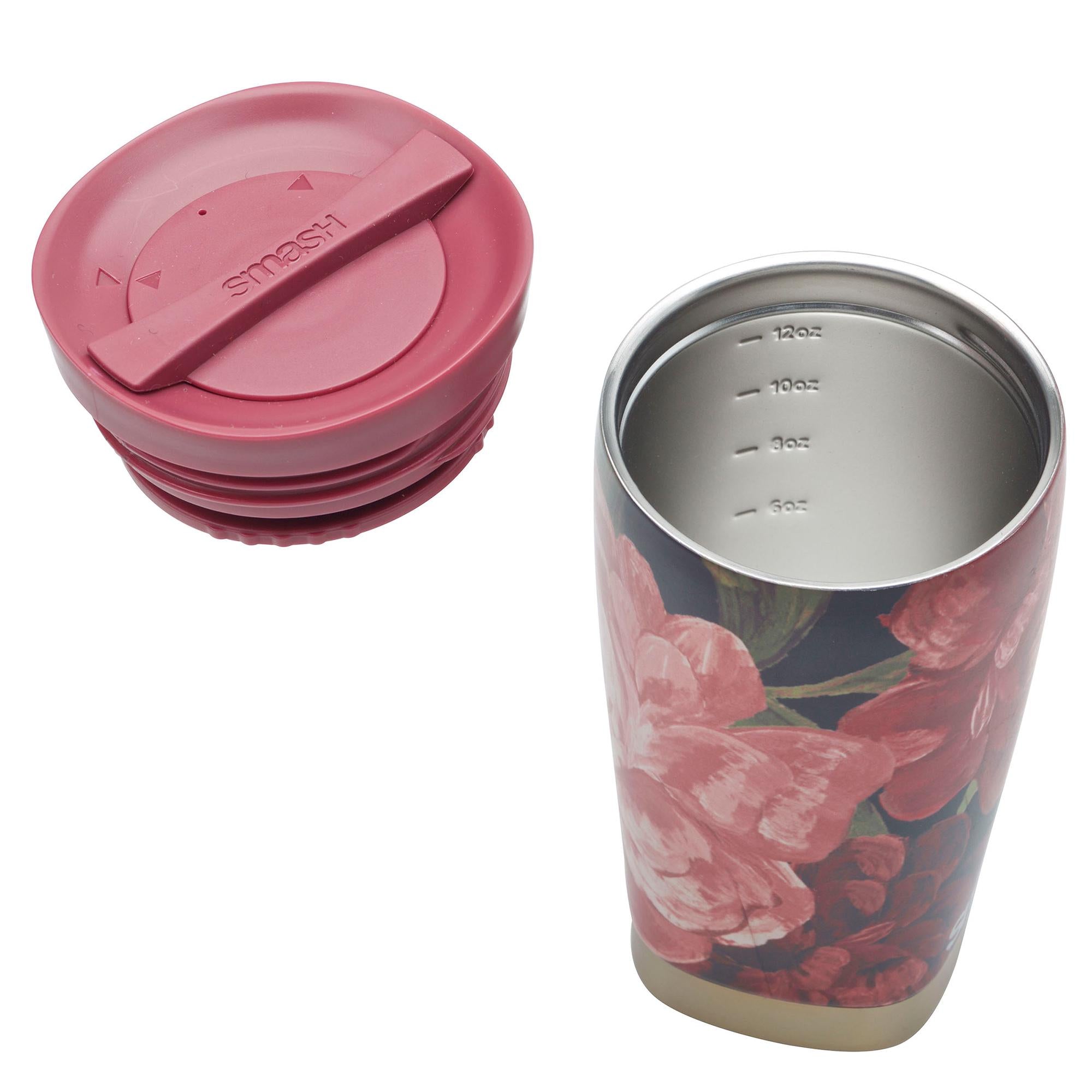 Smash Floral Coffee Cup travel mug 8 x 6 x 15cm (British brand)