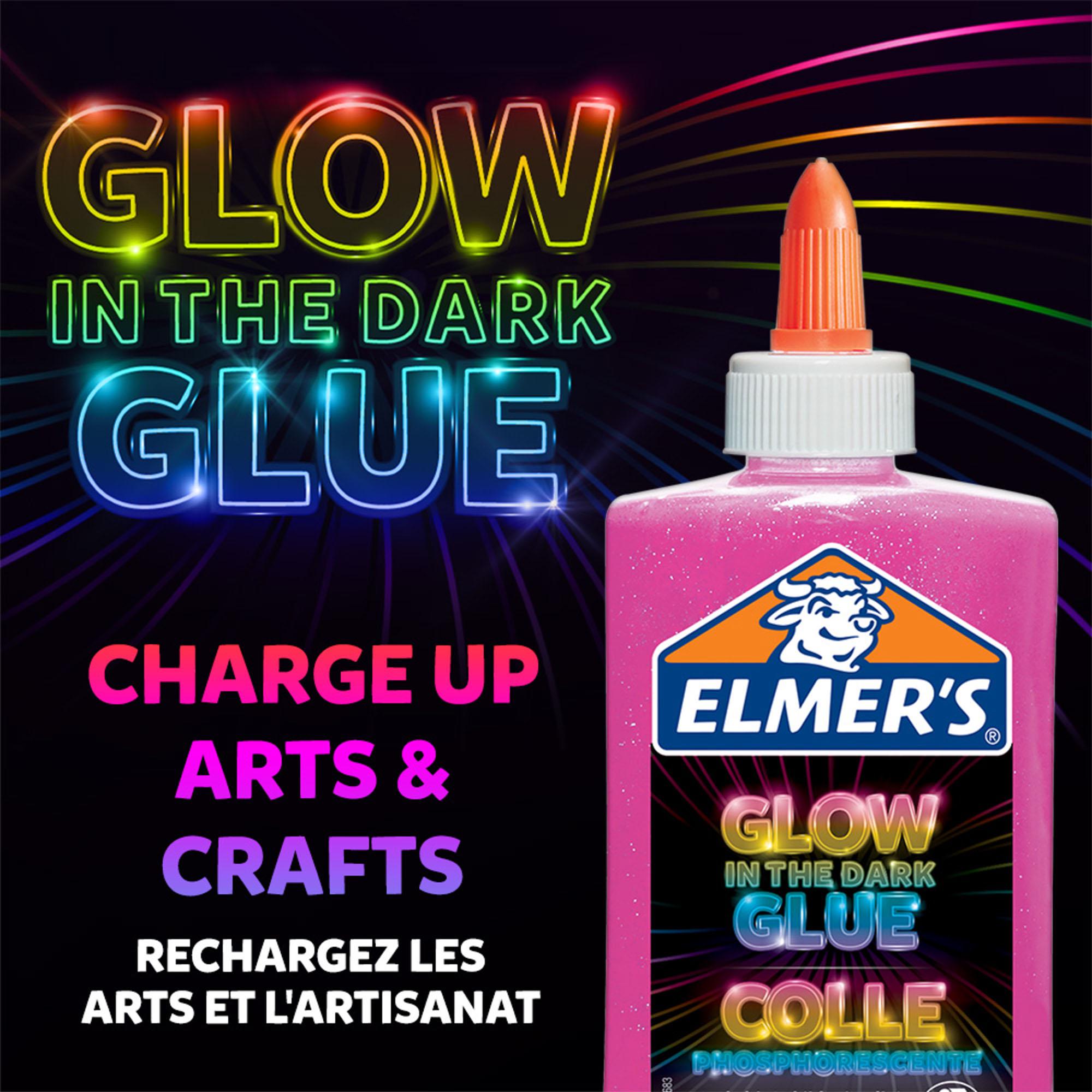 Elmer's pink glow-in-the-dark liquid glue 147ml, imported from the UK