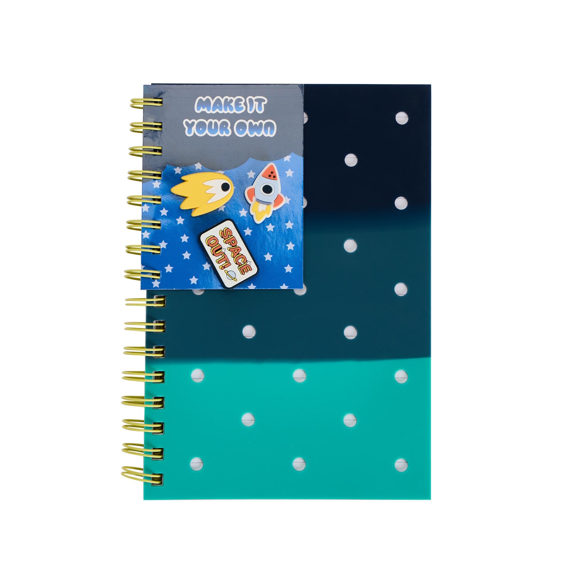 Sainsbury's A5 space charm notebook (British brand)