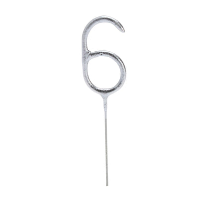 Sainsburys Sainsbury's Home Silver Number 6 Cake Sparkler Candle- Buy online at McGrocer