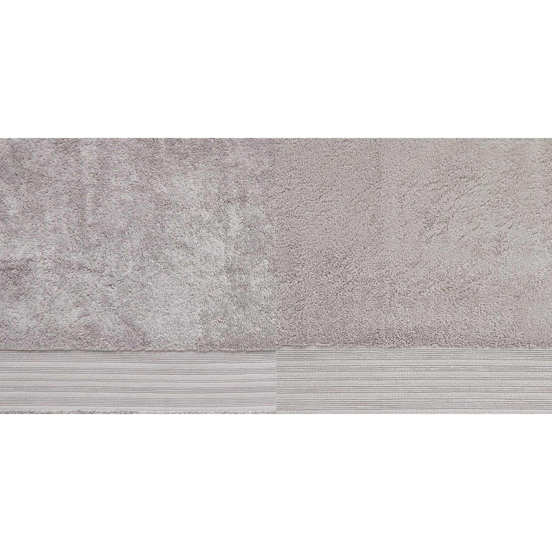 Luxury Egyptian Cotton Bath Towel or Sheet with Plush Pile, Silver Striped Design