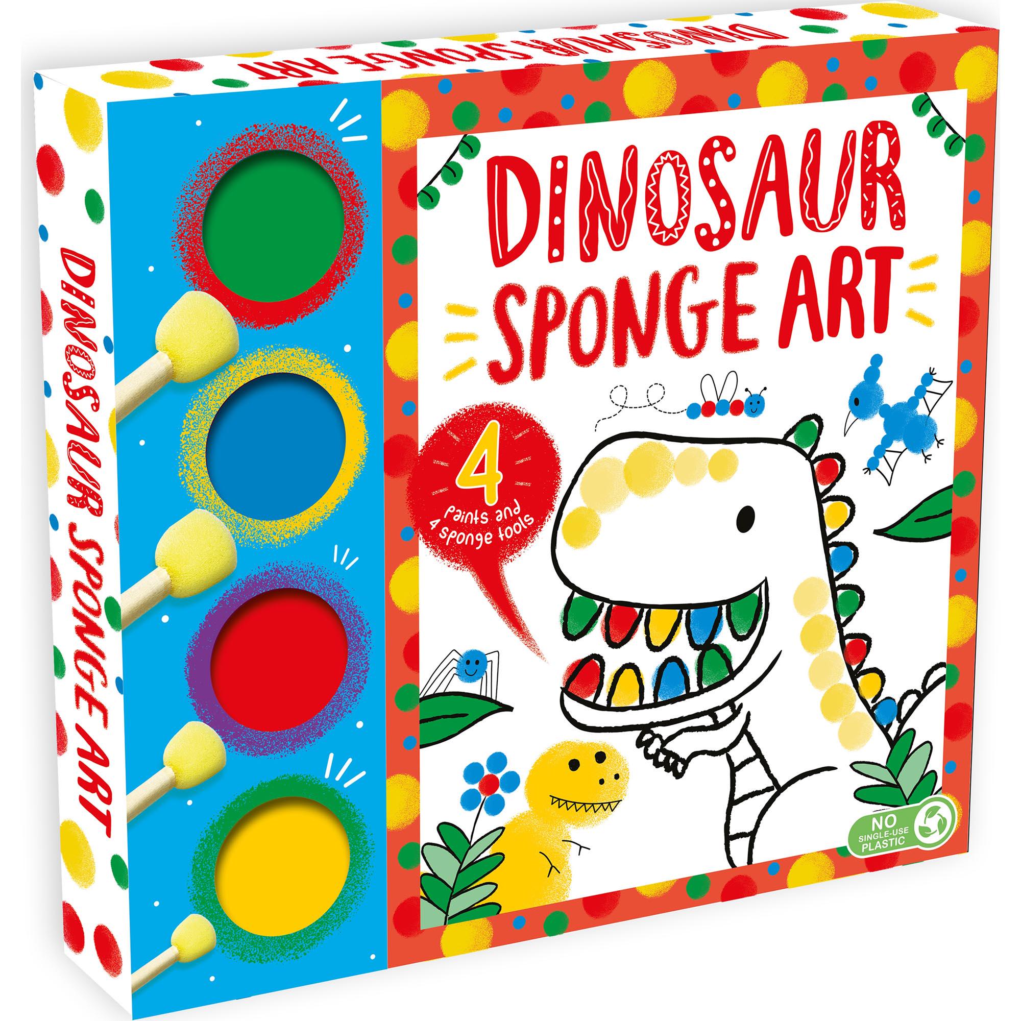 Igloo Books Sponge Art Book Dinosaur Unicorn, imported from the UK