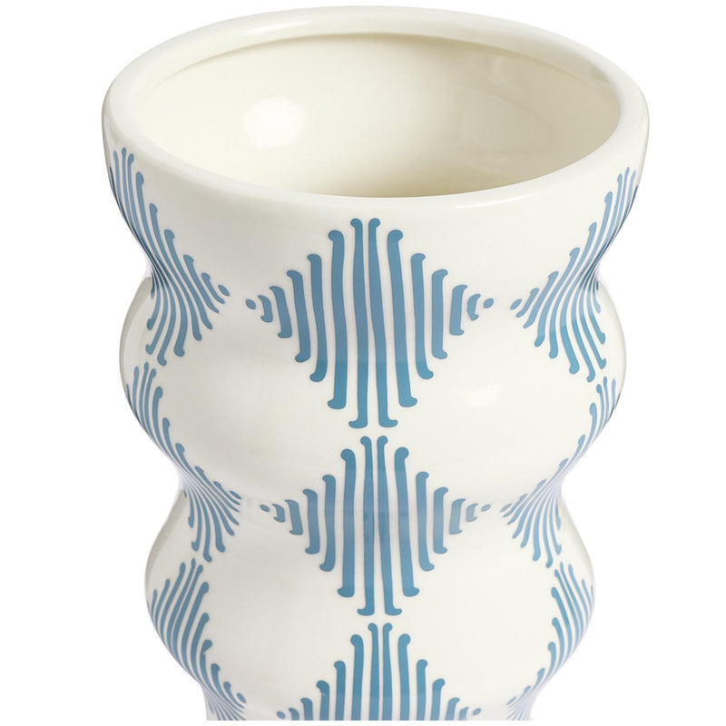 Habitat Harlequin ceramic flared vase blue - British product