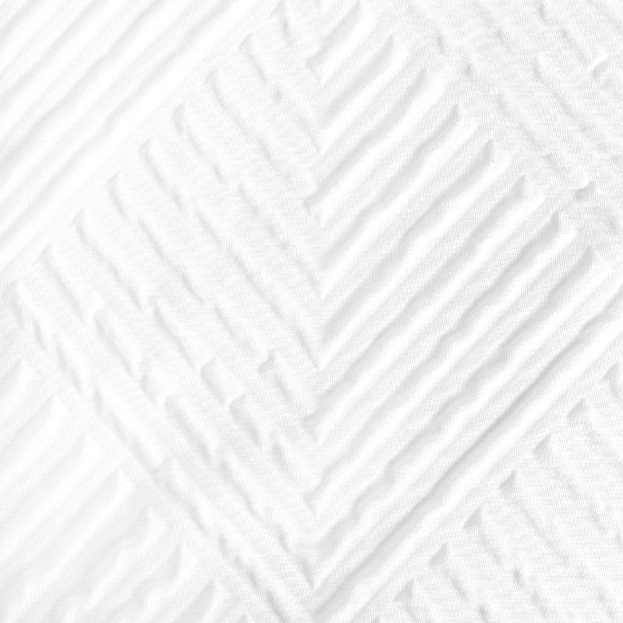 White Textured Embossed Single Bedding Set with Duvet Cover and Pillowcase