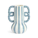 Habitat stripe ceramic vase with wavy handles H20cm - British product