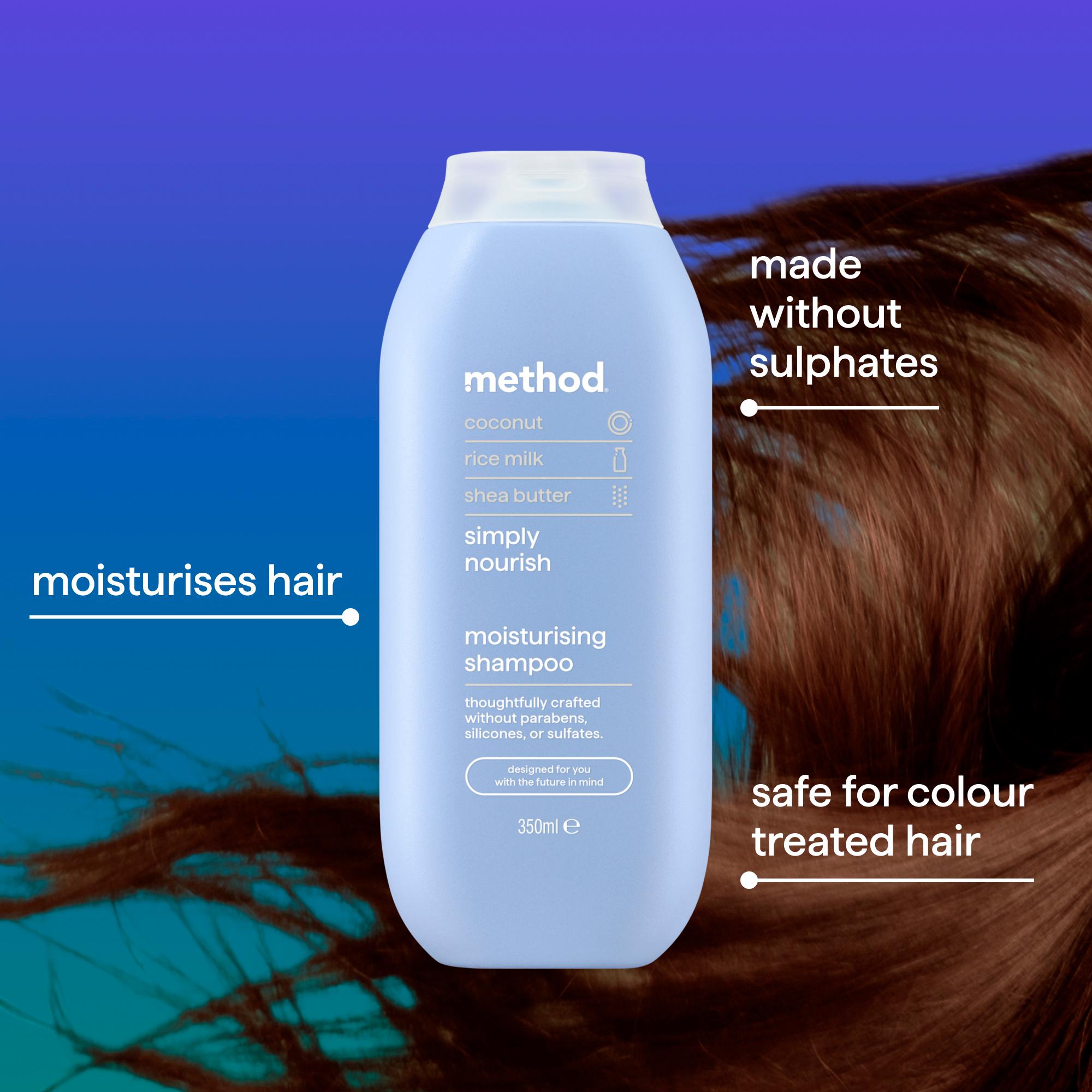 Method Simply Nourish moisturising shampoo 350ml, imported from the UK