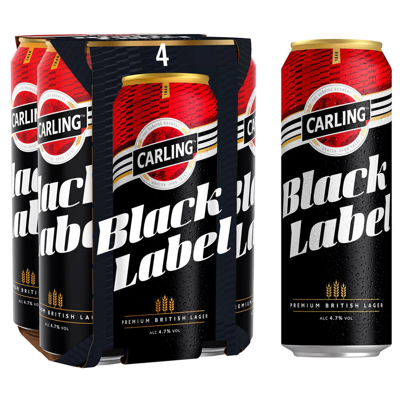 Carling Black Label lager 4x568ml cans, imported from the UK