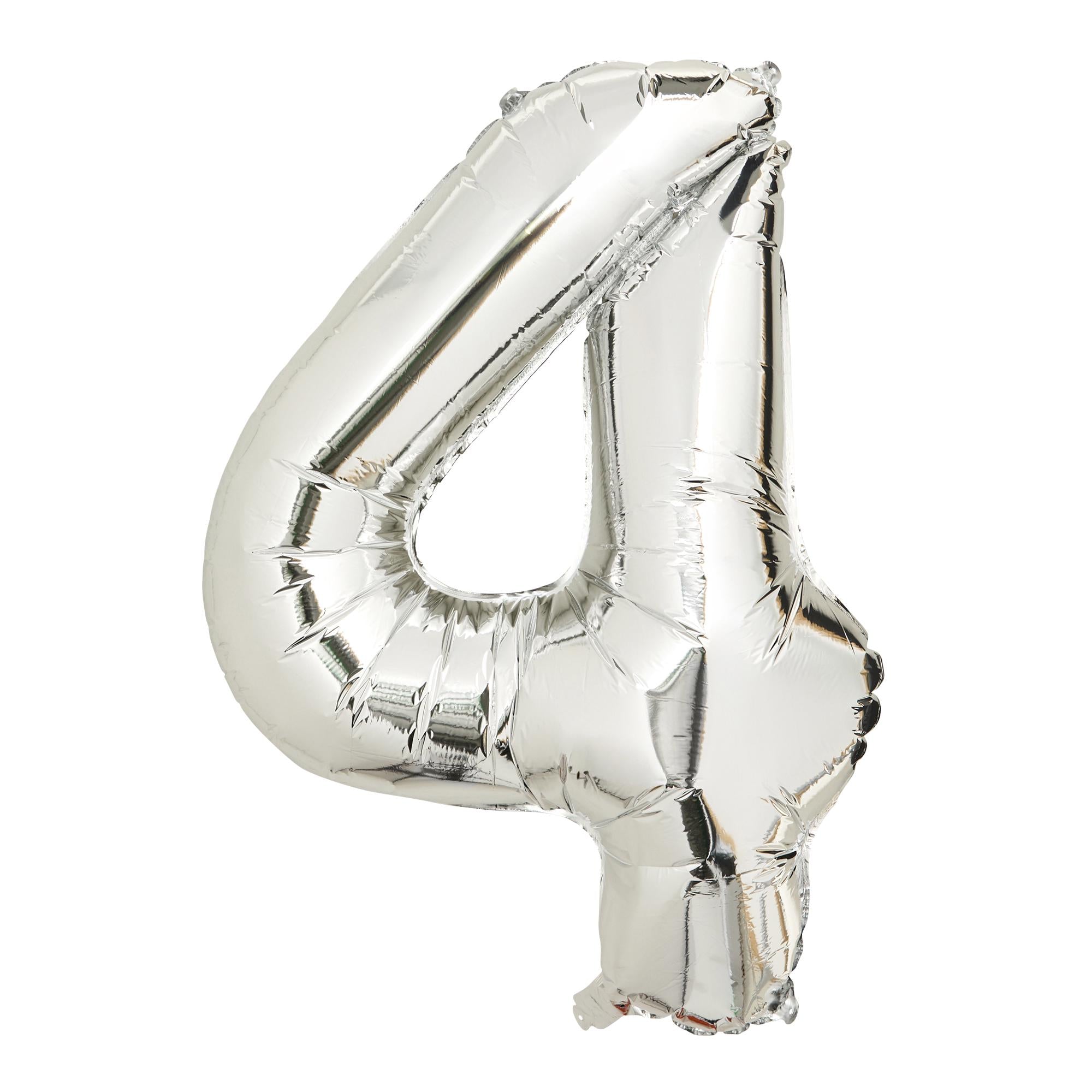 Sainsbury's Home Silver Foil Number 4 Balloon 34 inch (British brand)