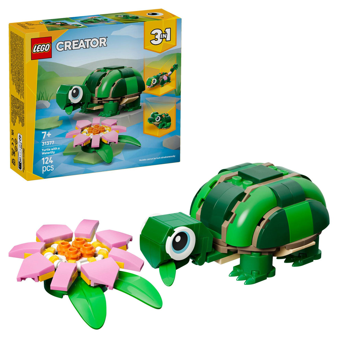 LEGO Creator 3-in-1 turtle with water lily 31377, imported from the UK