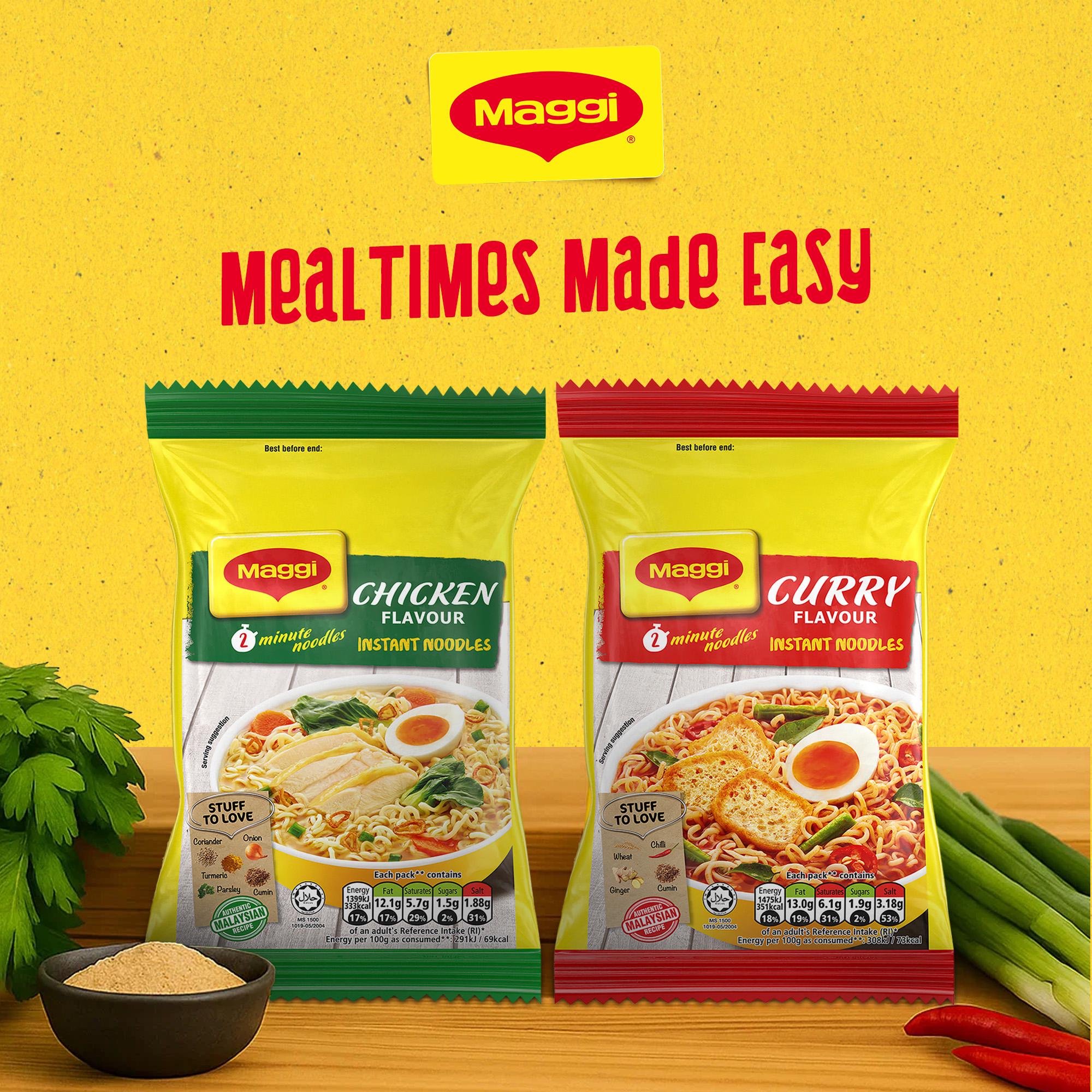Maggi Curry Flavour Instant Noodles 5x79g, imported from the UK