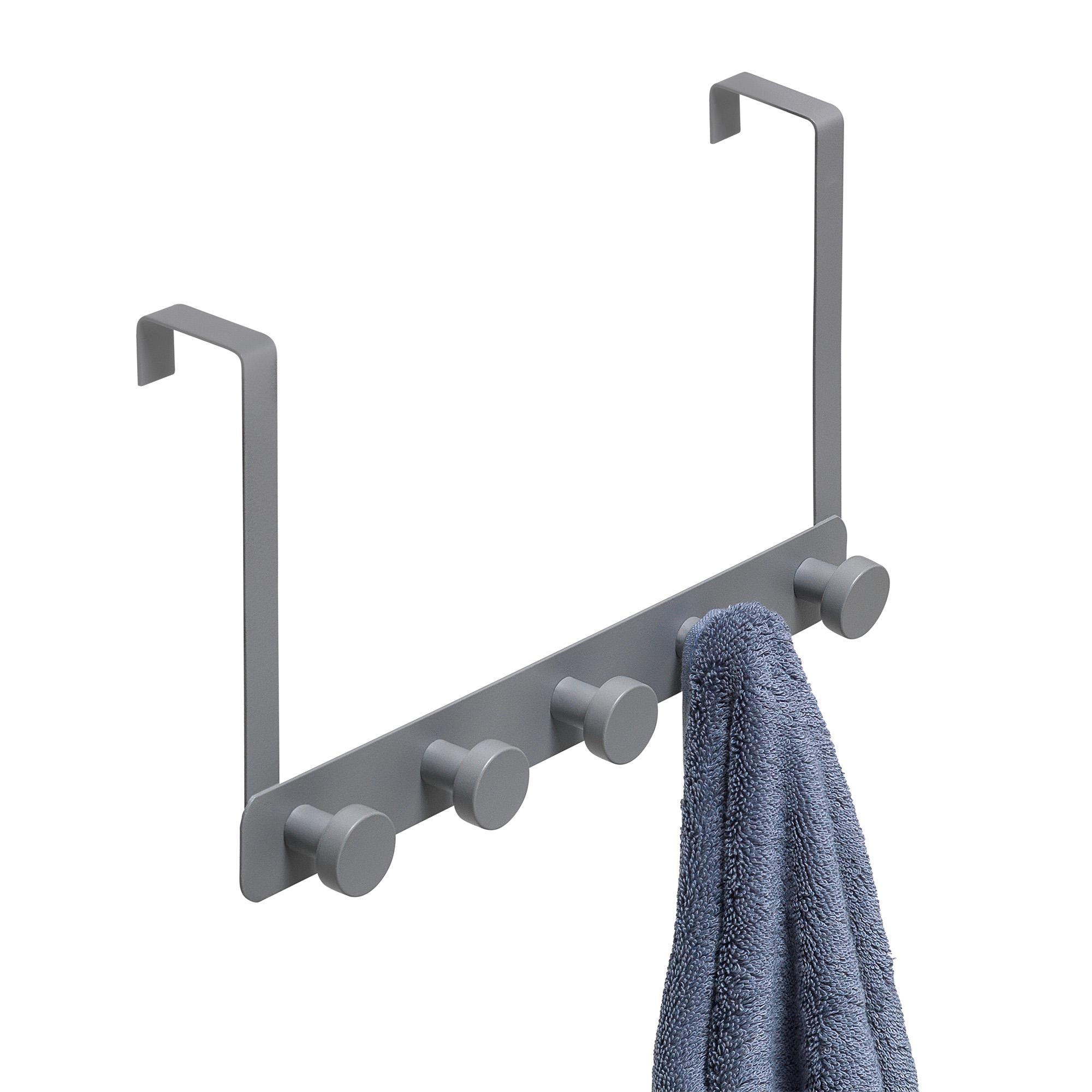 Habitat Over Door Set 5 Grey Chrome Hooks, UK version