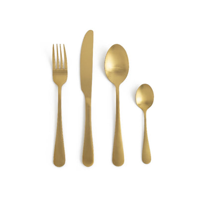Sainsburys Sainsbury's Home 16 Piece Gold Stainless Steel Cutlery Set- Buy online at McGrocer
