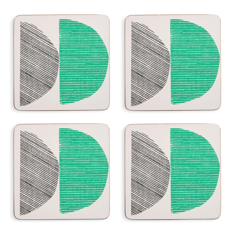 Habitat Linear Circles Cork Backed Coasters Set of 4, UK version