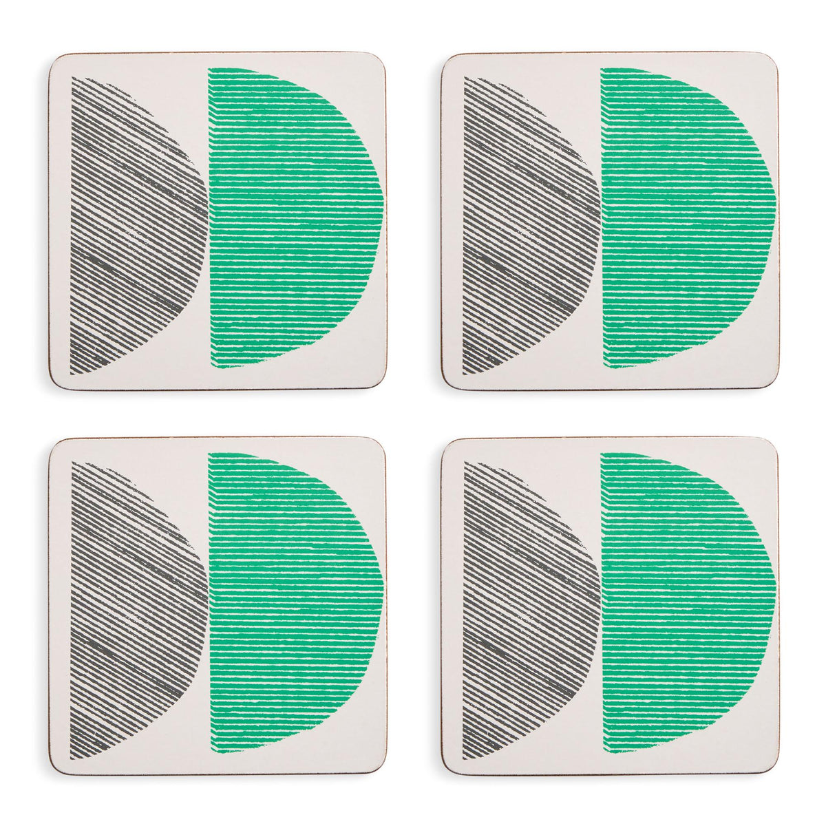 Habitat Linear Circles Cork Backed Coasters Set of 4, UK version