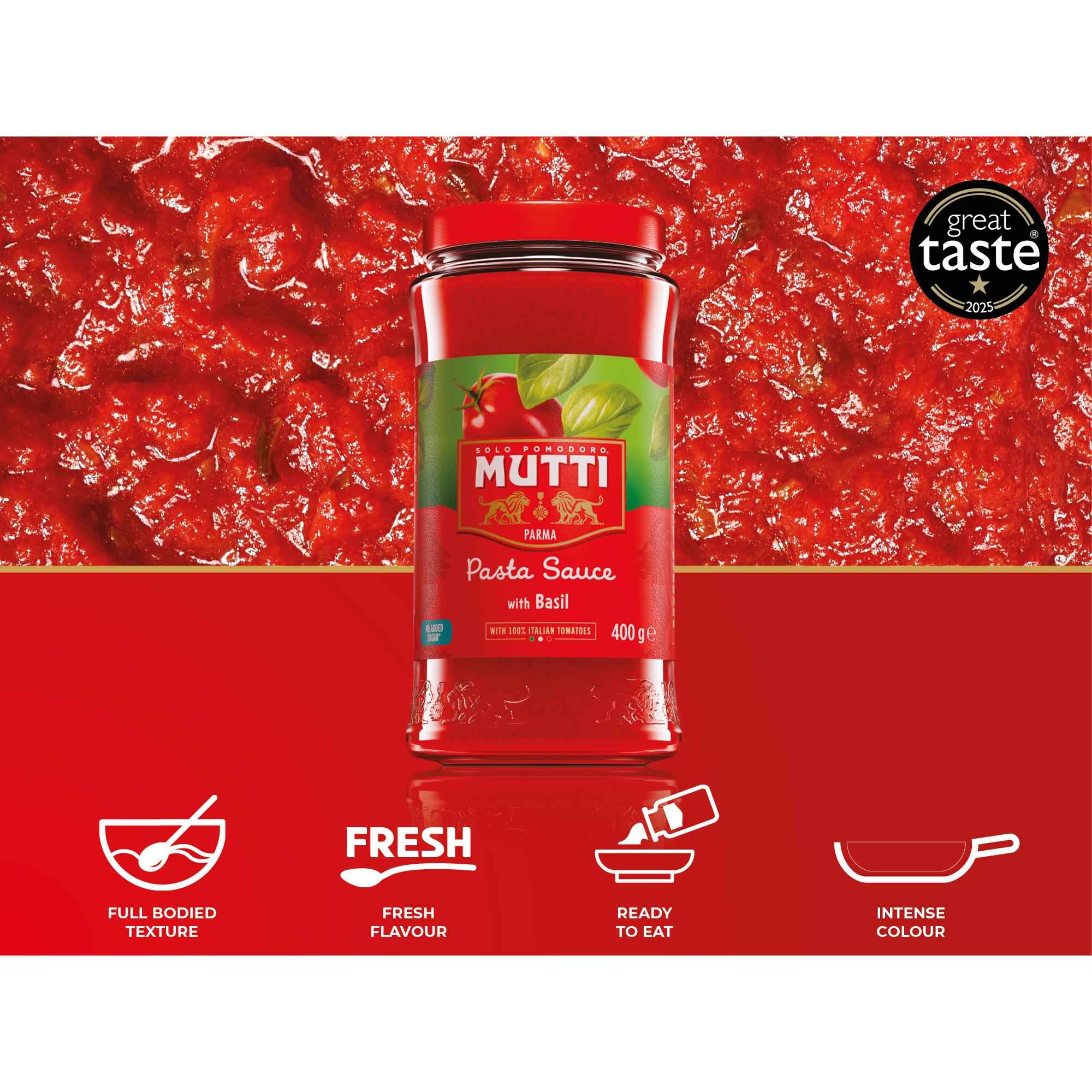 Mutti tomato pasta sauce with basil 400g, imported from the UK