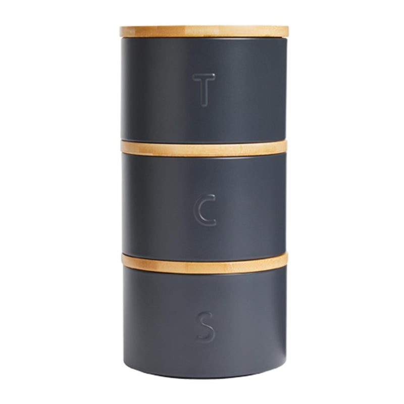 Habitat black stacking canisters 3 pack, UK version