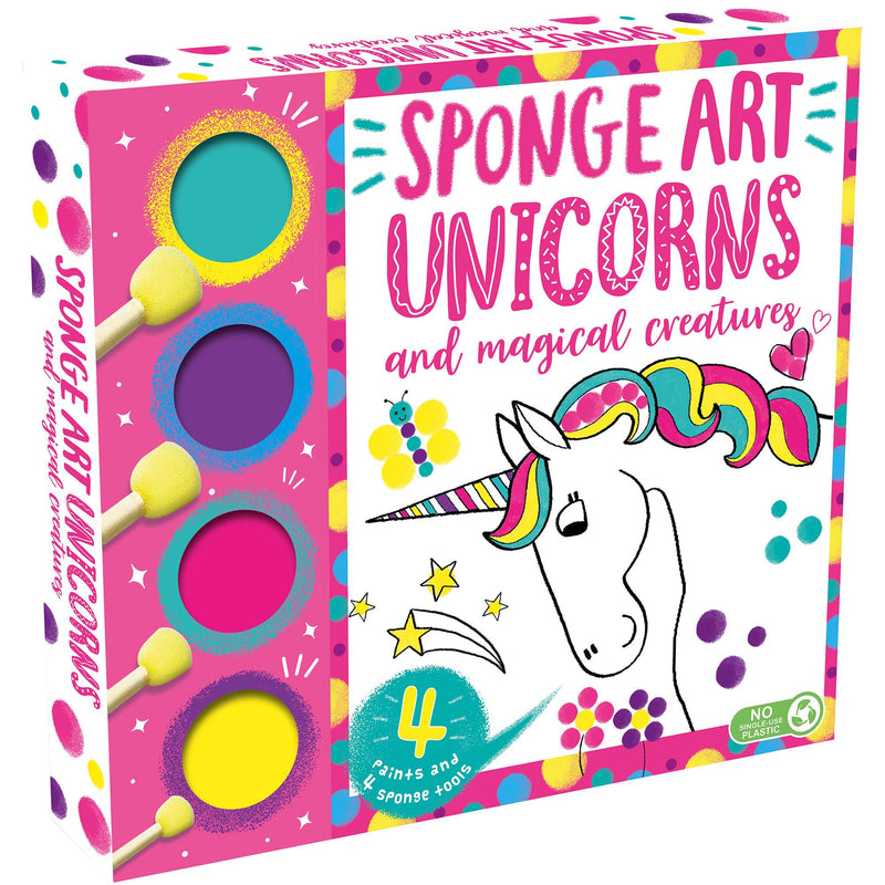 Igloo Books Sponge Art Book Dinosaur Unicorn, imported from the UK