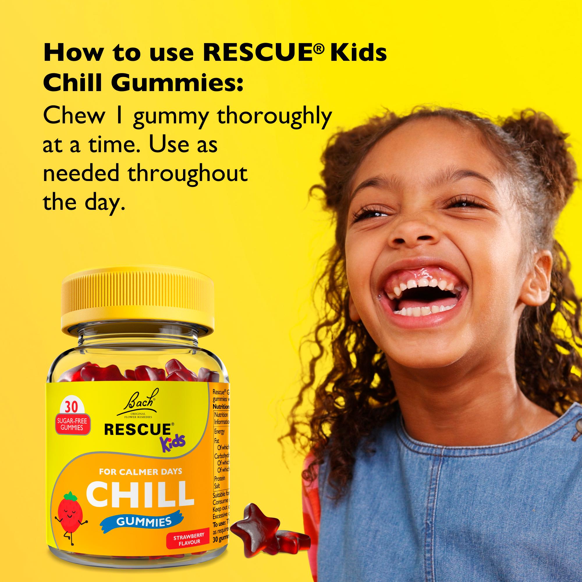Bach Rescue strawberry kids gummies 30 count, imported from the UK