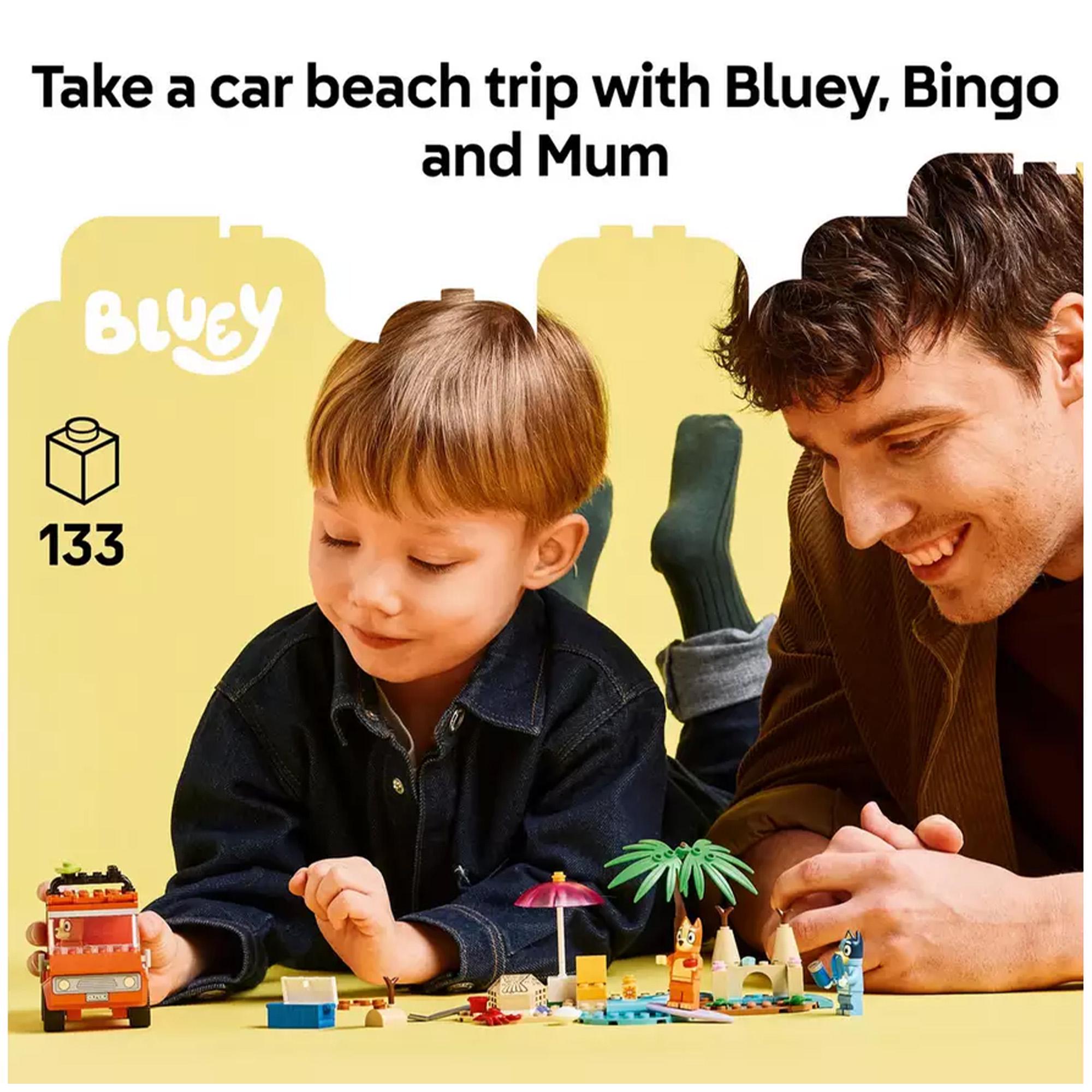 LEGO Bluey Beach Car Trip Toy Set 133 pieces - British product