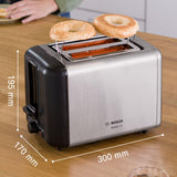 Bosch DesignLine 2-slice toaster stainless steel (British brand)