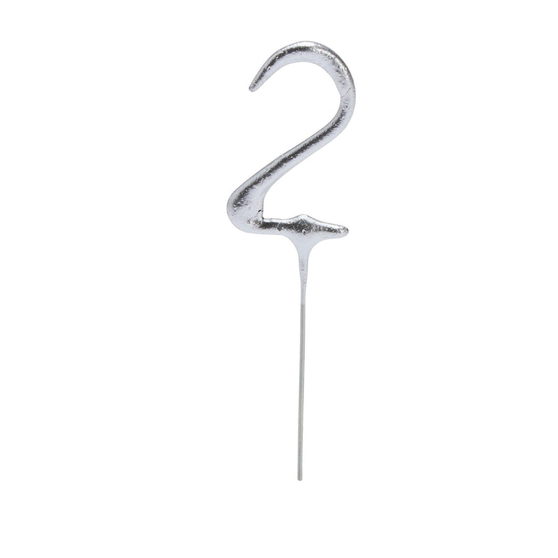 Sainsbury's Home silver number 2 cake sparkler candle 17cm, imported from the UK
