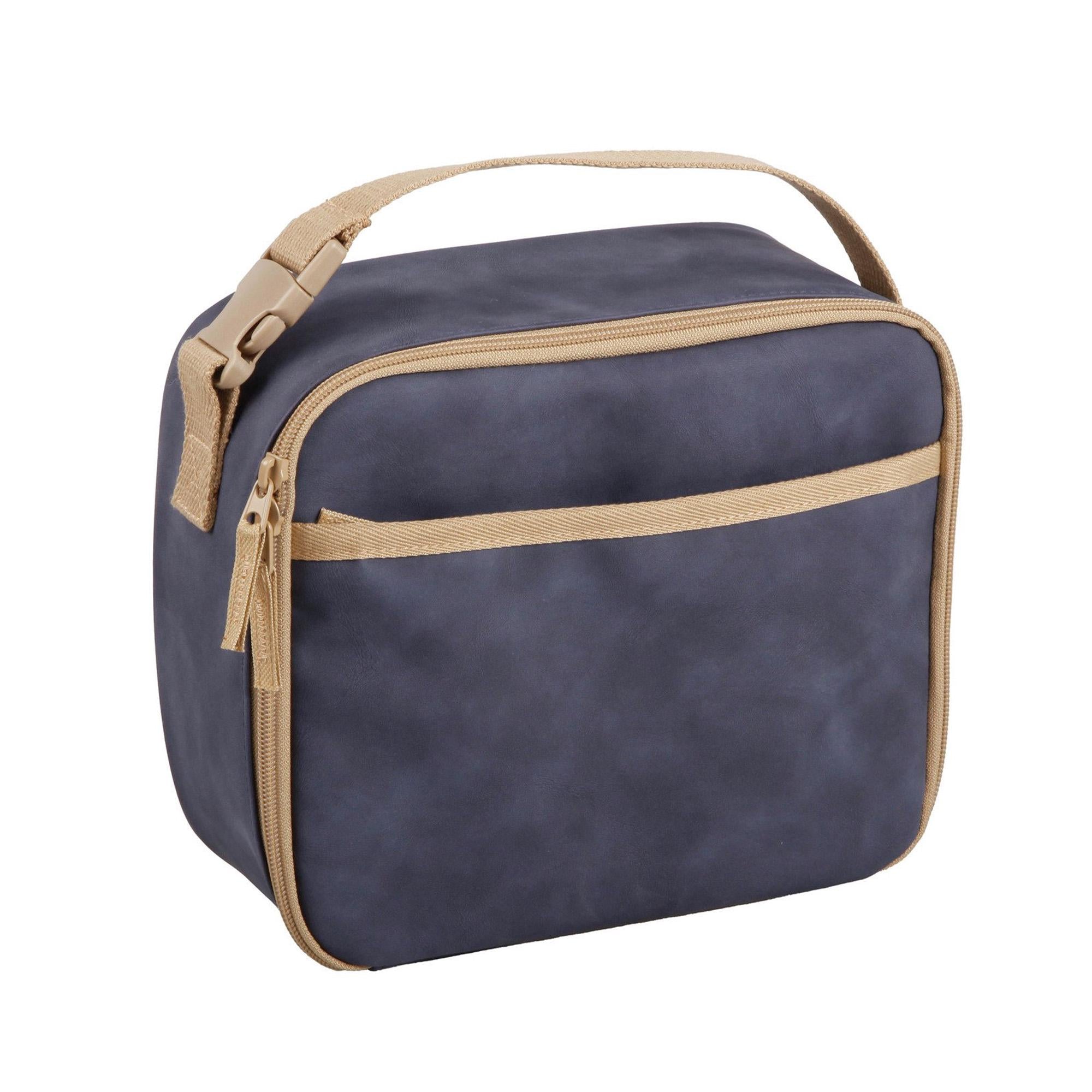 Sainsbury's tan and navy insulated lunch bag with PEVA lining (British brand)