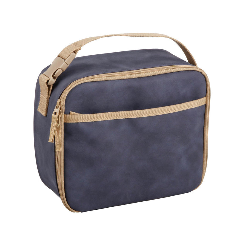 Sainsbury's tan and navy insulated lunch bag with PEVA lining (British brand)