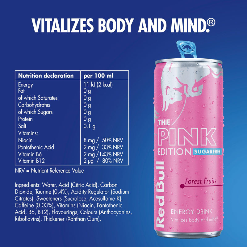 Red Bull Pink Edition 4x250ml, imported from the UK