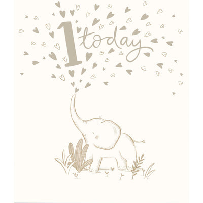 Sainsburys Sainsbury's Happy 1st Birthday Card Elephant Milestone Activity Keepsake Greeting Card 15.9 x 18.4 cm- Buy online at McGrocer