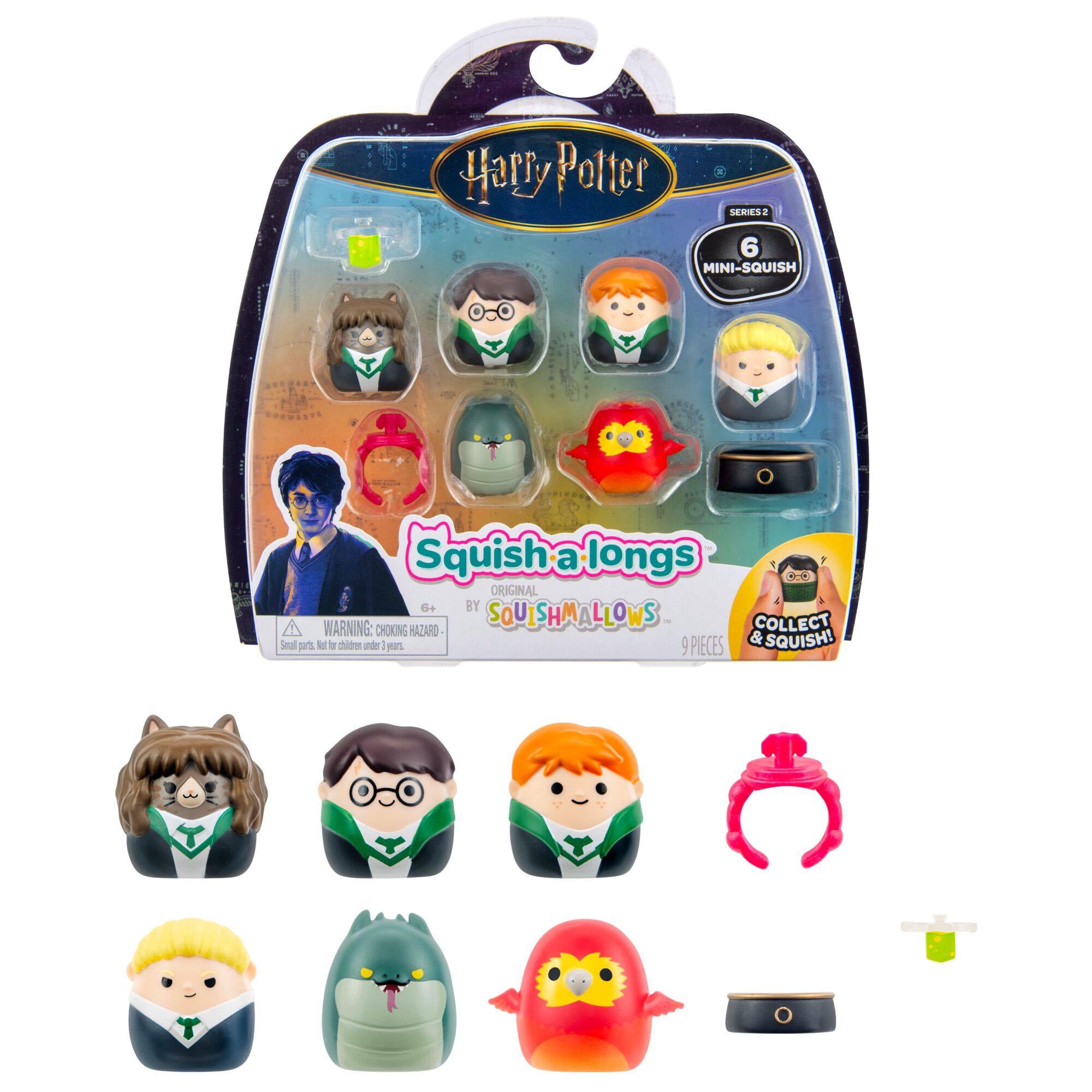 Squishmallows Squish-a-longs Harry Potter Mini-Squish set 6 pack (British brand)