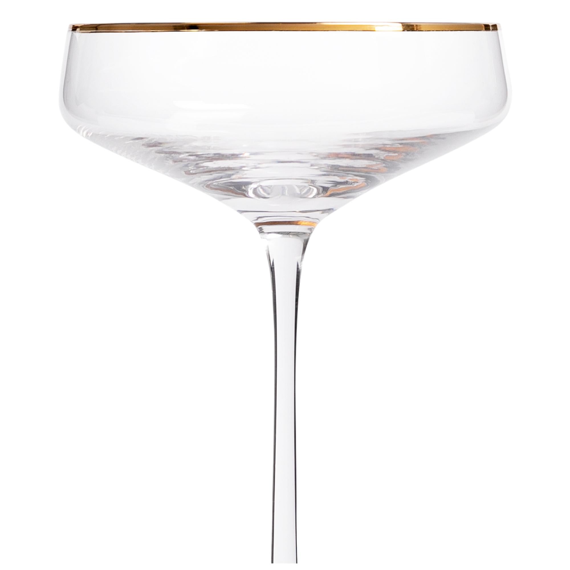 Habitat Gold Rim Champagne Coupe wine glass, UK version