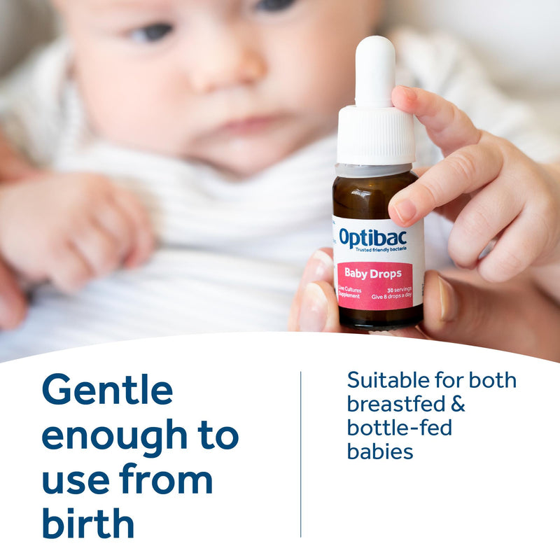 Optibac Baby Drops probiotic supplement 30 doses, imported from the UK