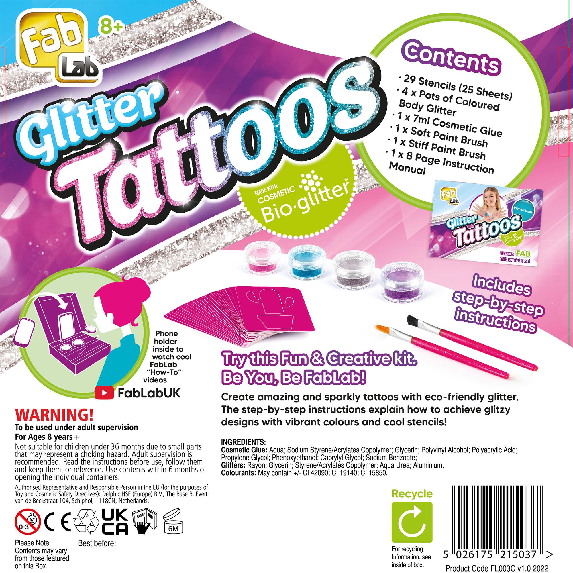 Fab Lab Glitter Tattoos craft kit (British brand)