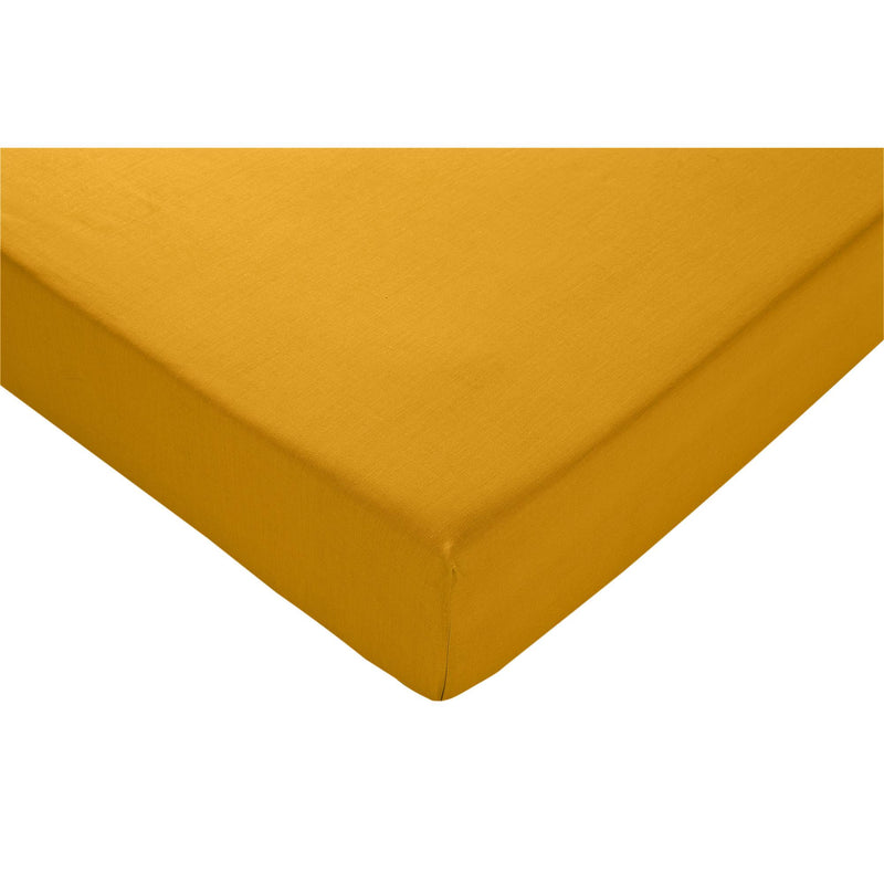 Habitat cotton rich fitted sheet mustard plain, UK version