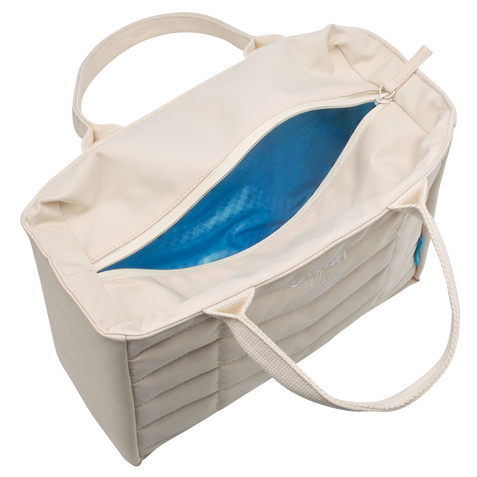 Smash Planet Chevron Lunch Bag Beige 24cm long (British brand)