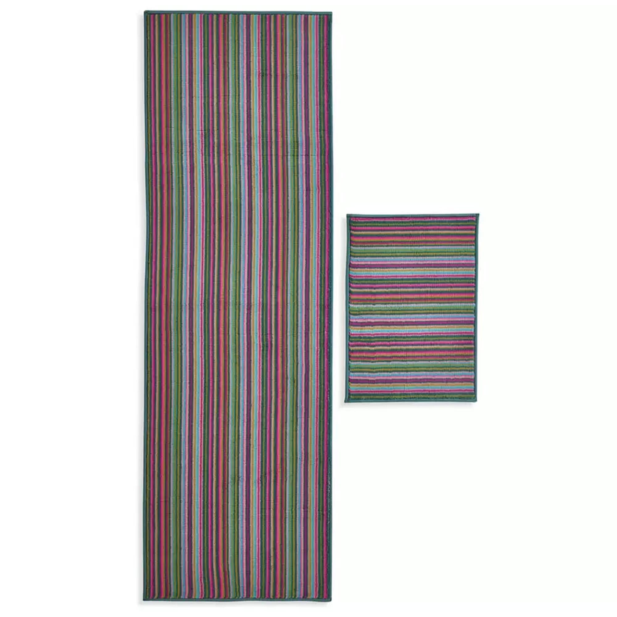 Sainsbury's Home bright stripe runner and mat 180x57cm - British product